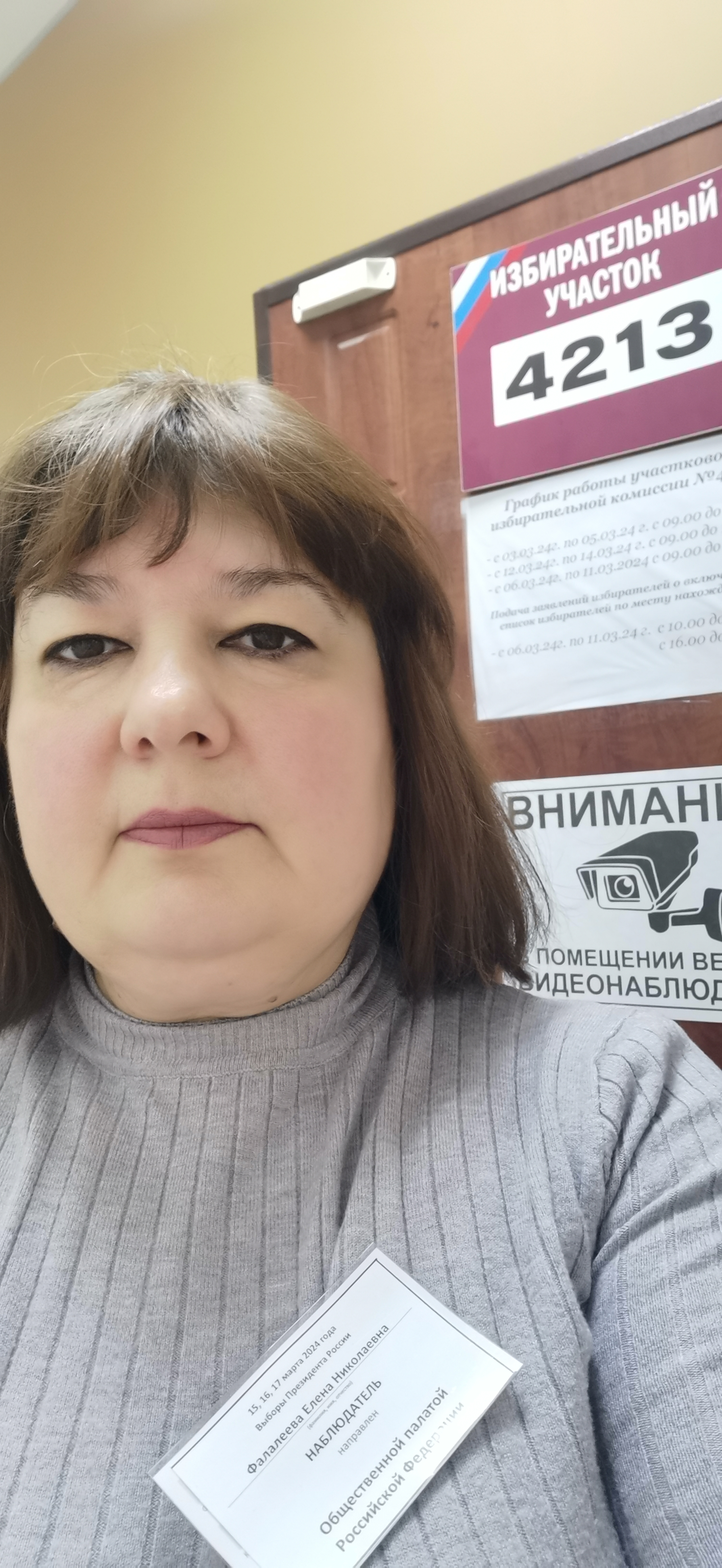 Сообщение наблюдателя — УИК №4213, Самарская область
