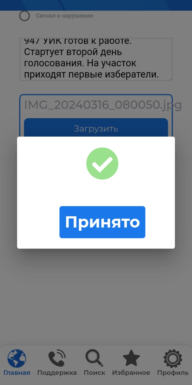 Сообщение наблюдателя — УИК №942, Челябинская область