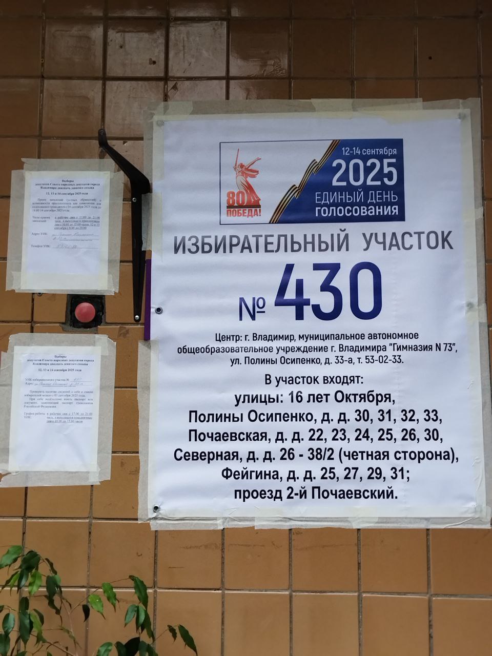 Сообщение наблюдателя — УИК №430, Владимирская область