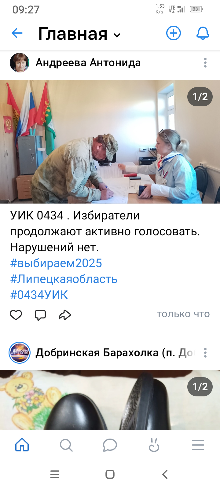 Сообщение наблюдателя — УИК №434, Липецкая область
