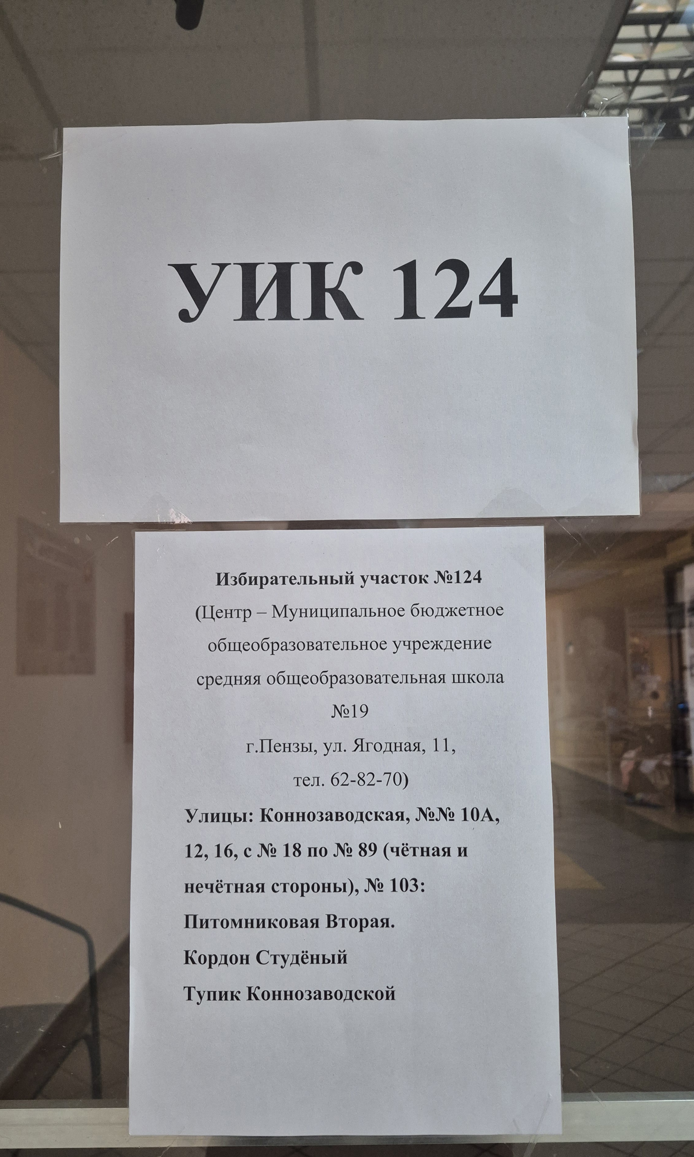 Сообщение — УИК №124, Пензенская область