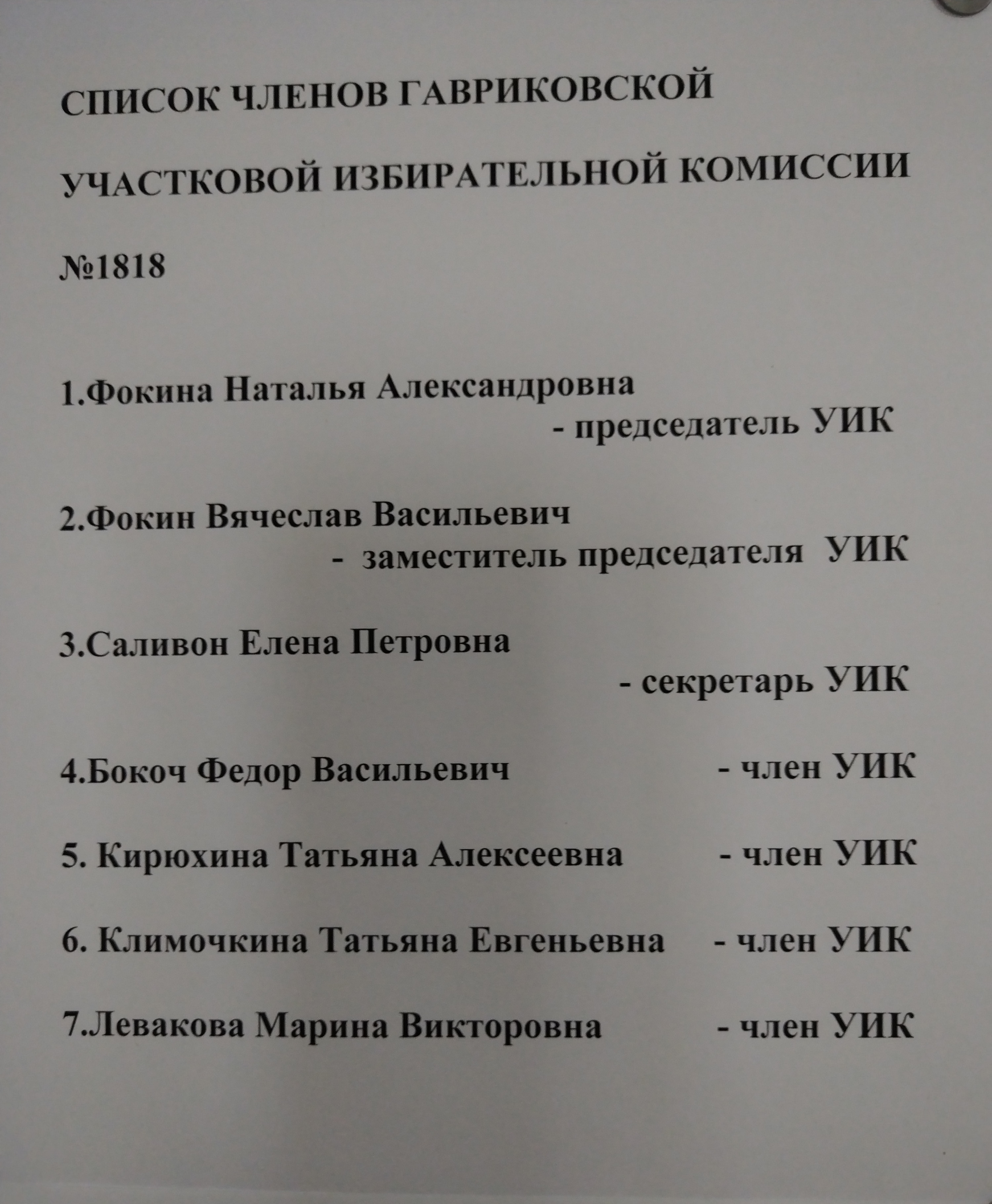 Сообщение наблюдателя — УИК №1818, Калужская область