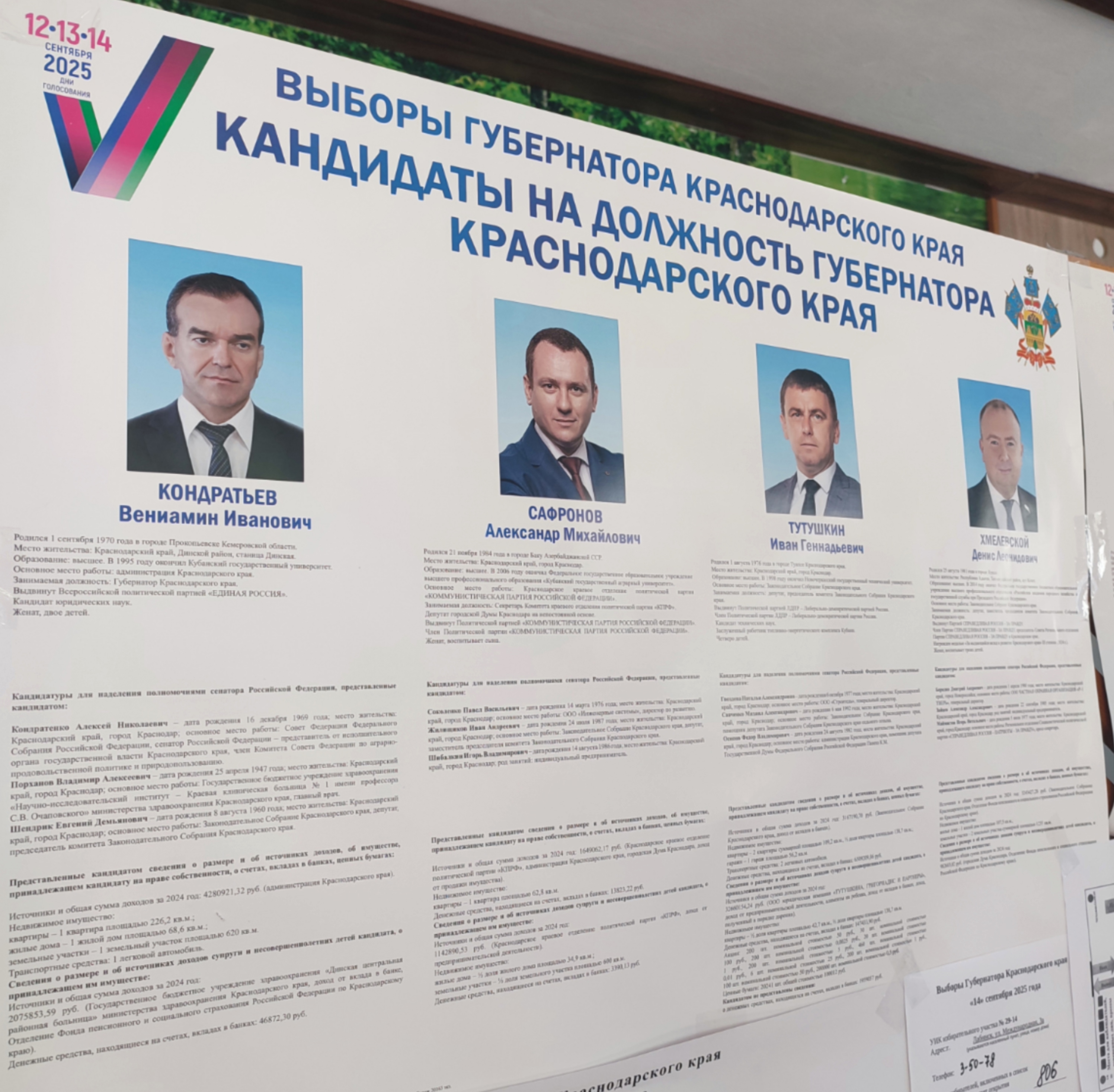 Сообщение наблюдателя — УИК №2914, Краснодарский край