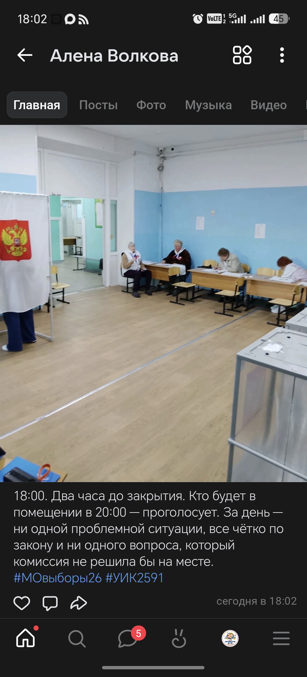 Сообщение — УИК №2591, Московская область