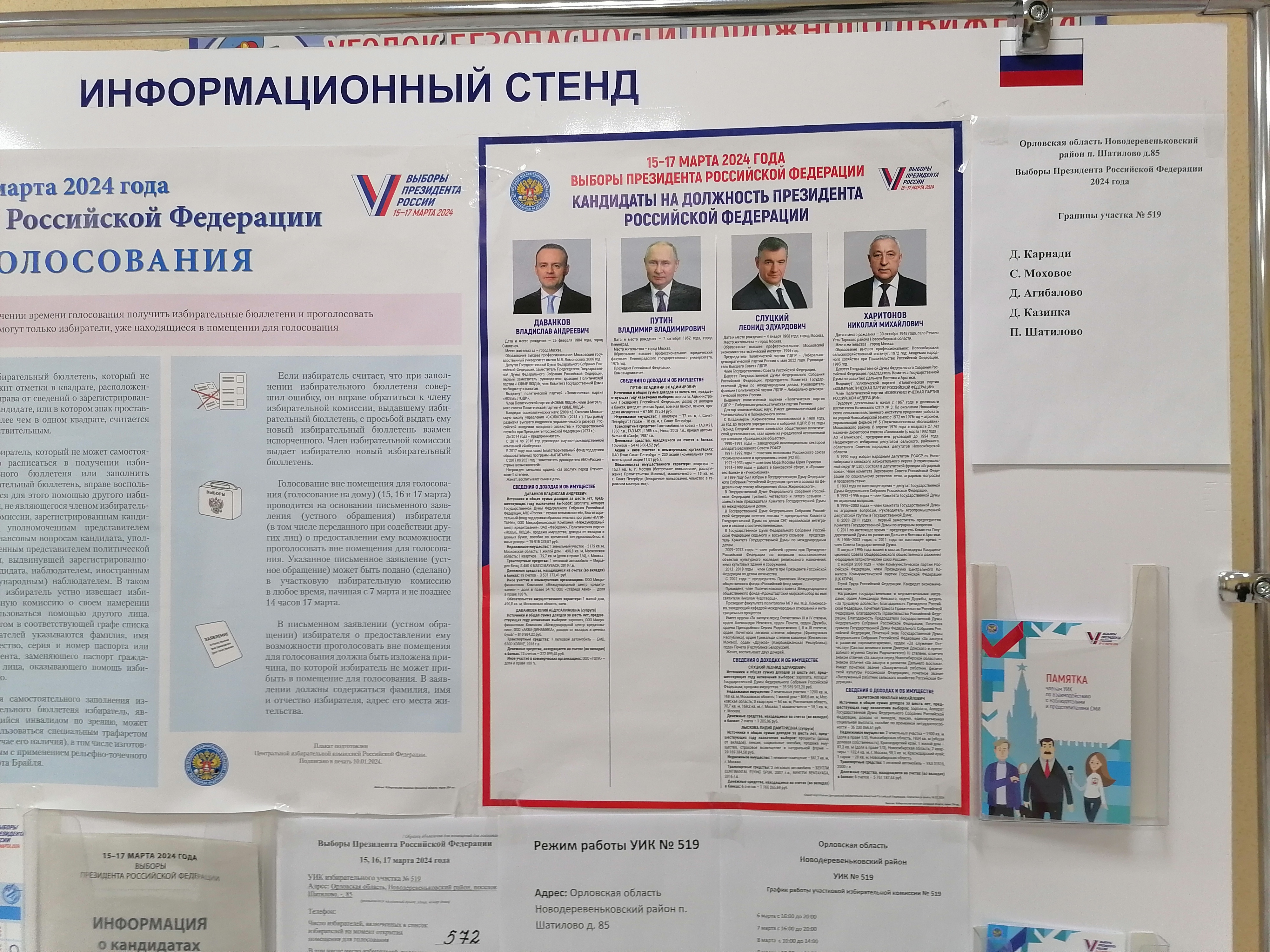 Сообщение наблюдателя — УИК №519, Орловская область