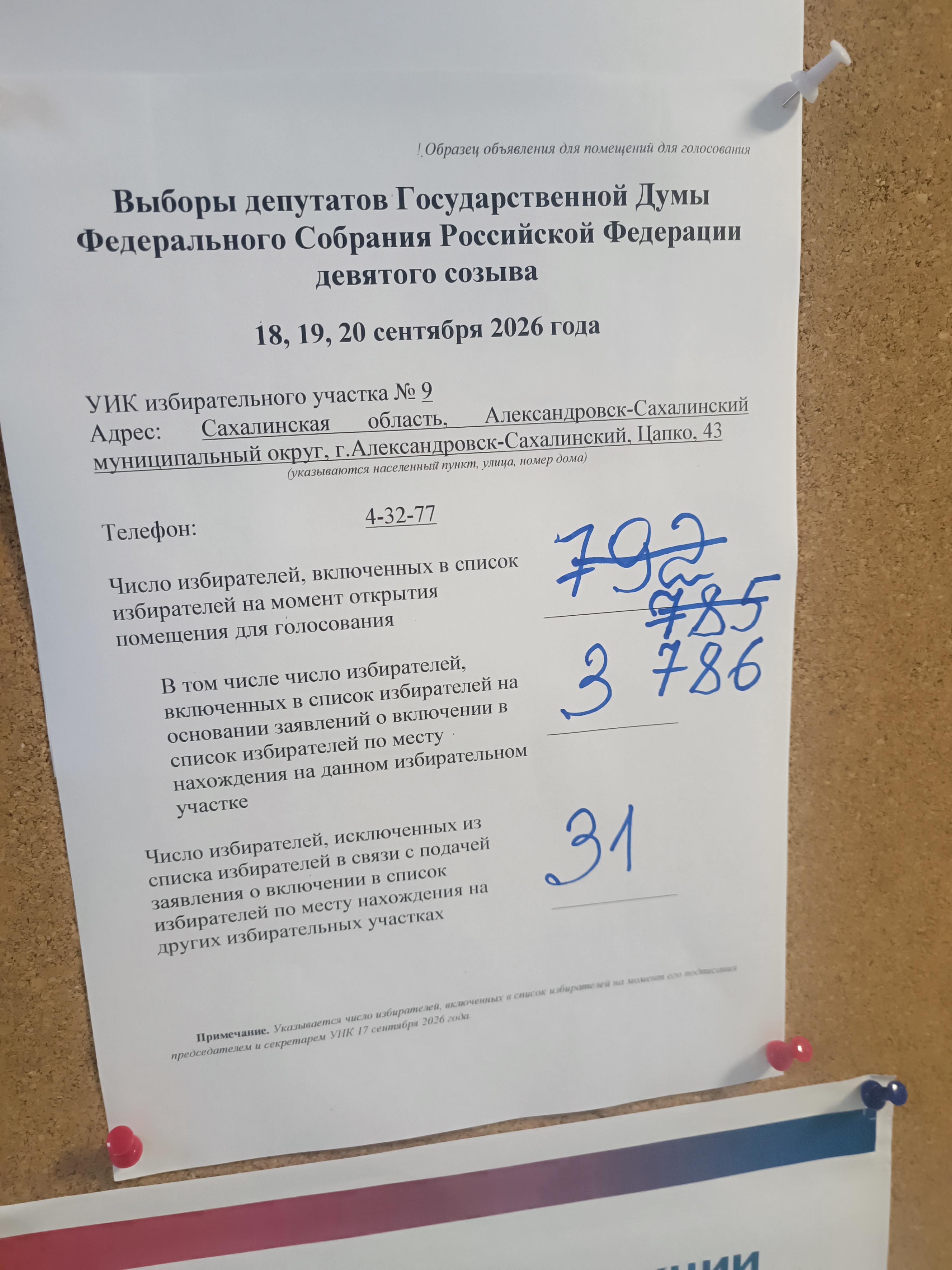 Сообщение — УИК №9, Сахалинская область
