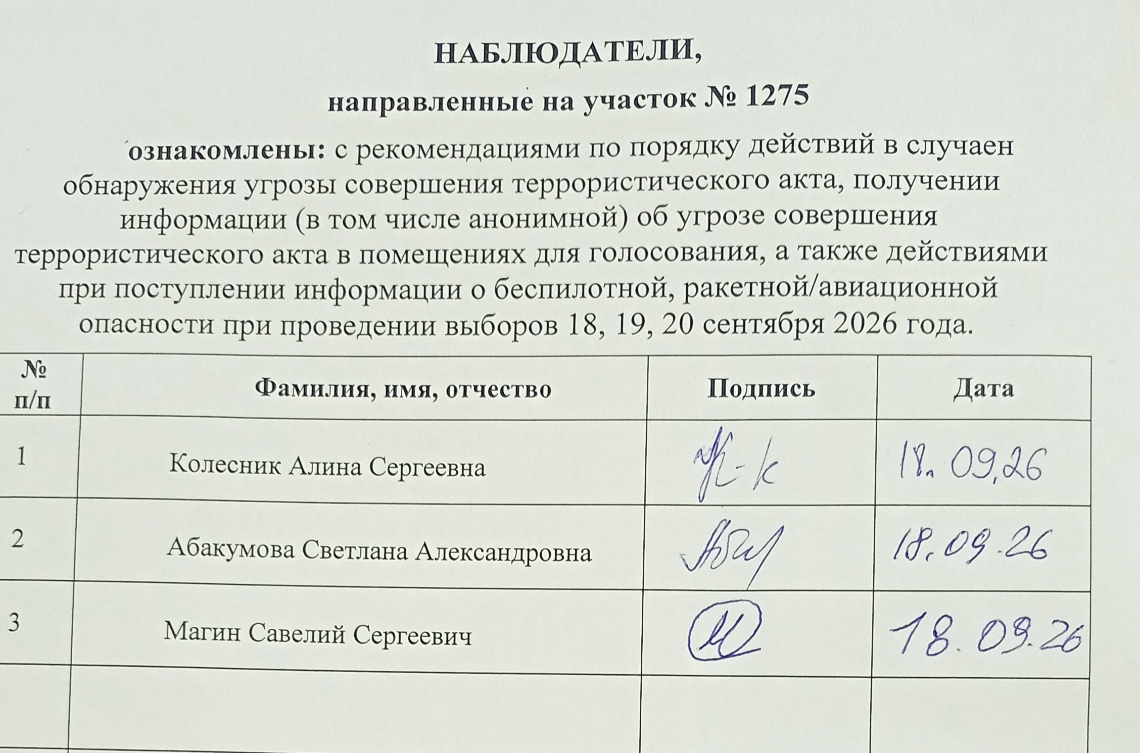 Сообщение — УИК №1275, Свердловская область
