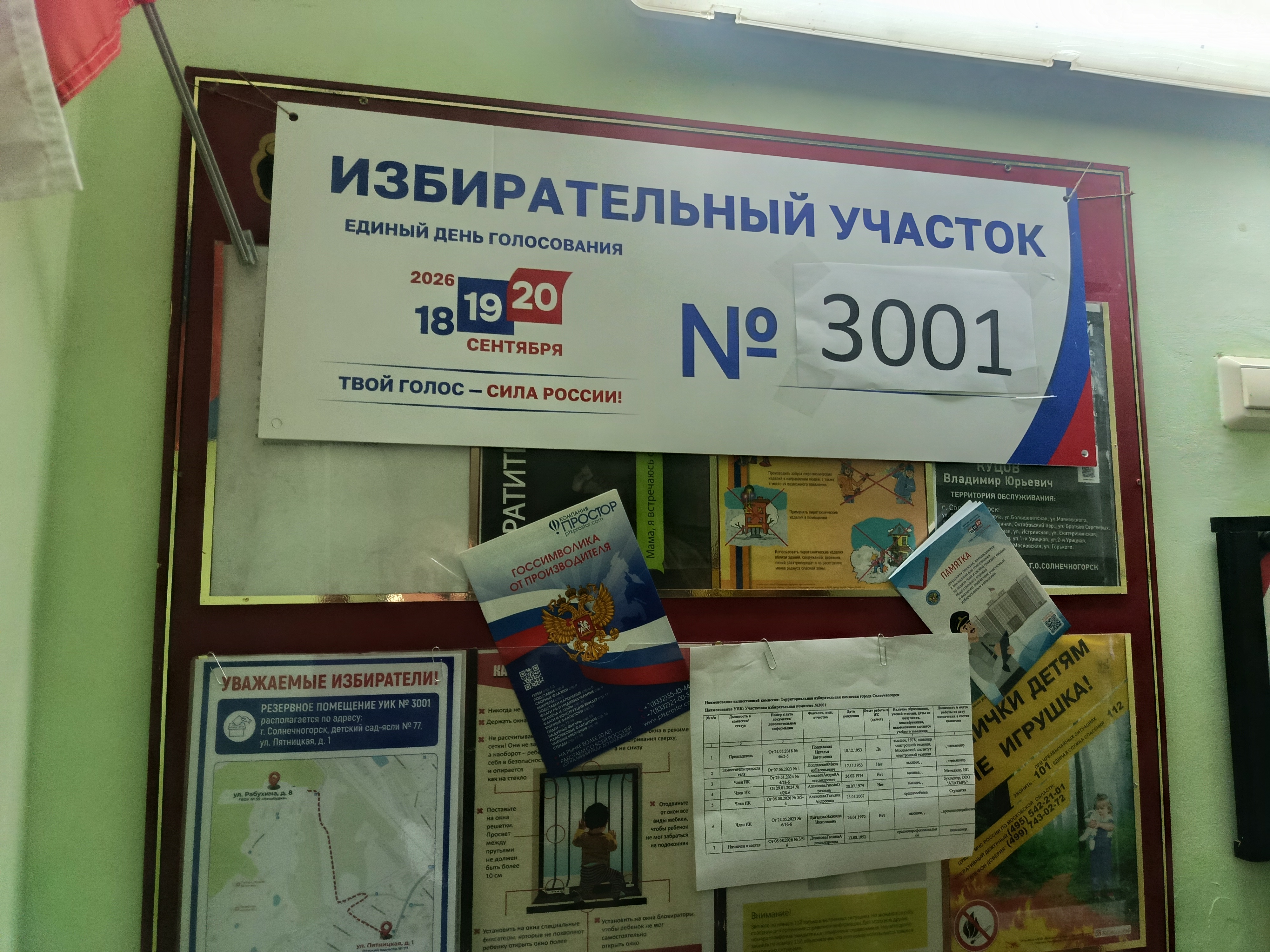 Сообщение — УИК №3001, Московская область