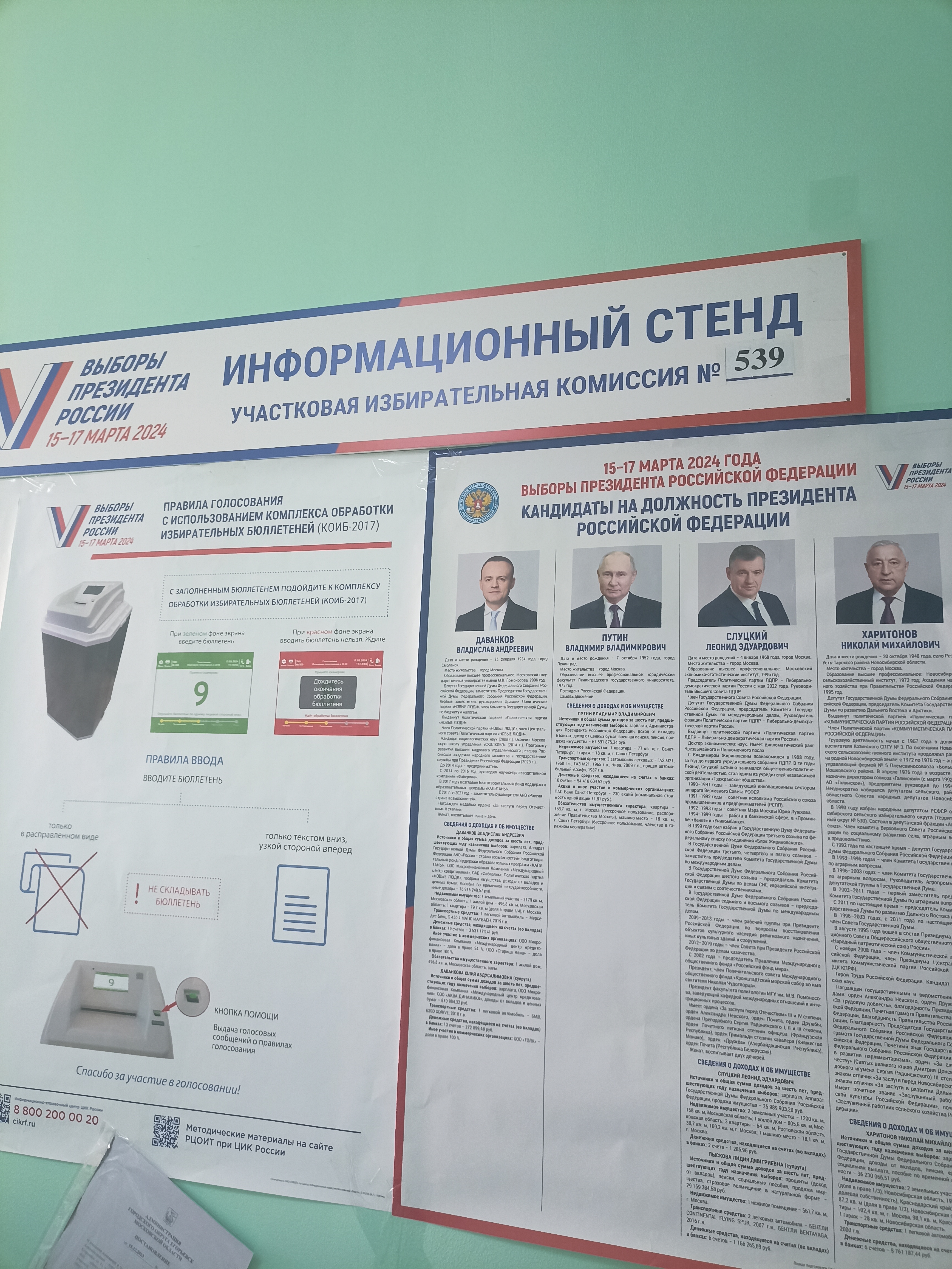 Сообщение наблюдателя — УИК №539, Московская область