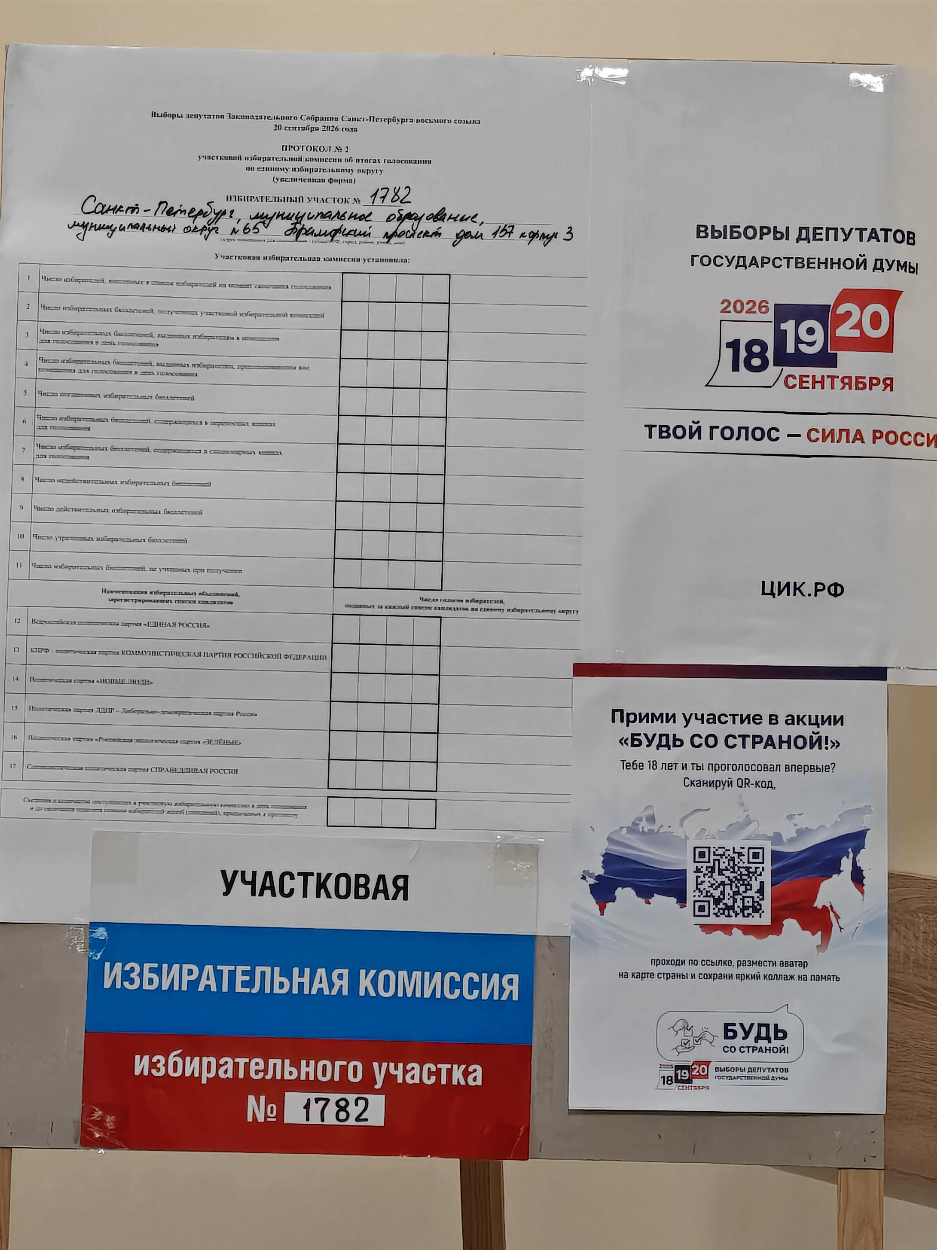 Сообщение — УИК №1782, Санкт-Петербург