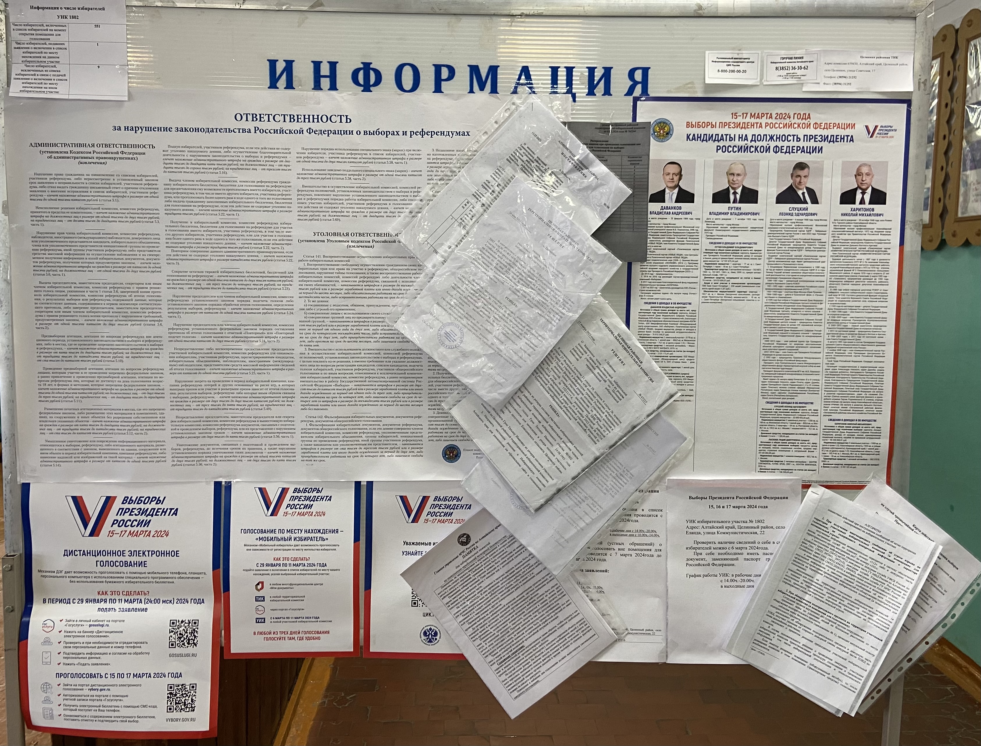 Сообщение наблюдателя — УИК №1802, Алтайский край