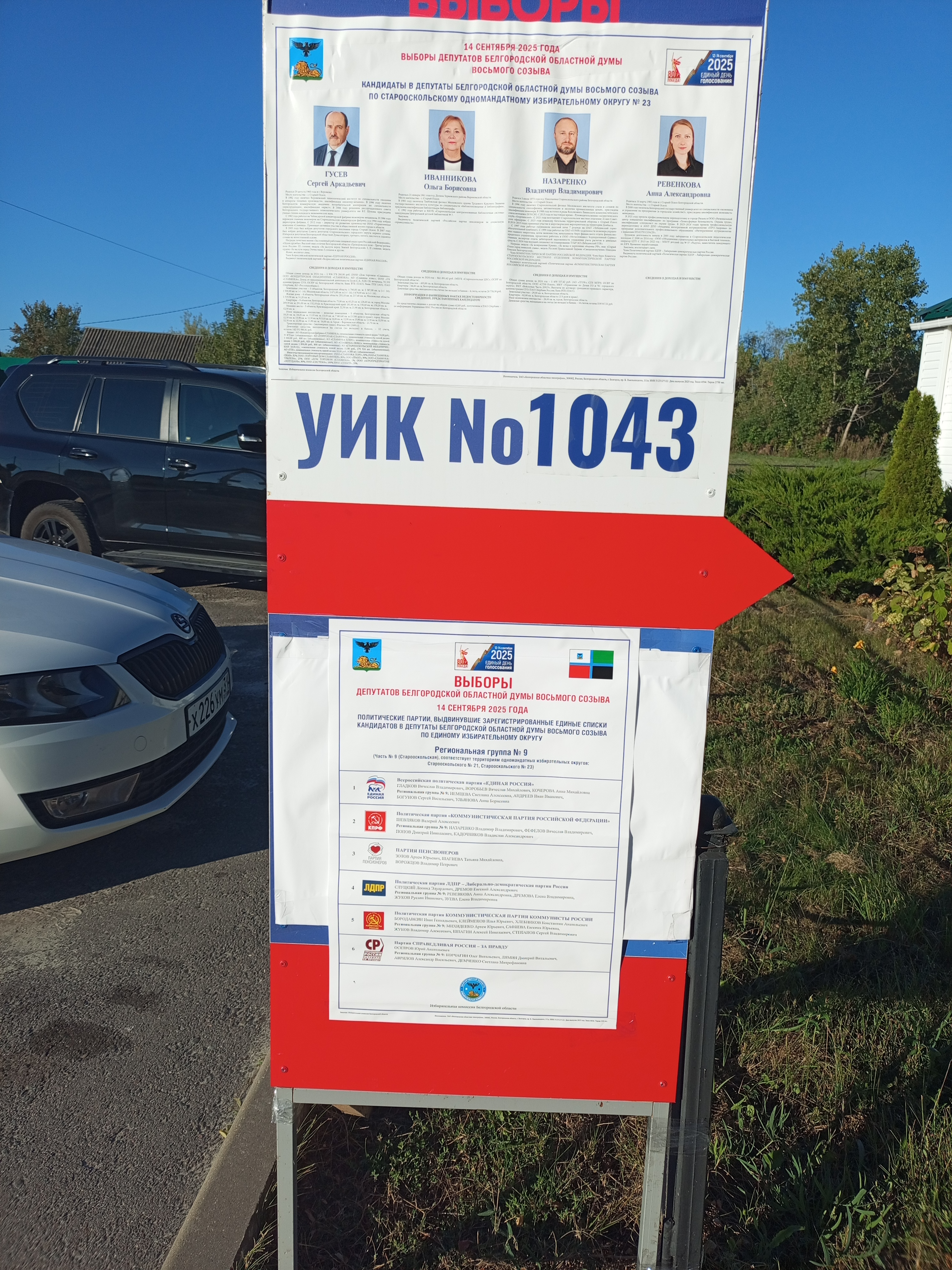Сообщение наблюдателя — УИК №1043, Белгородская область