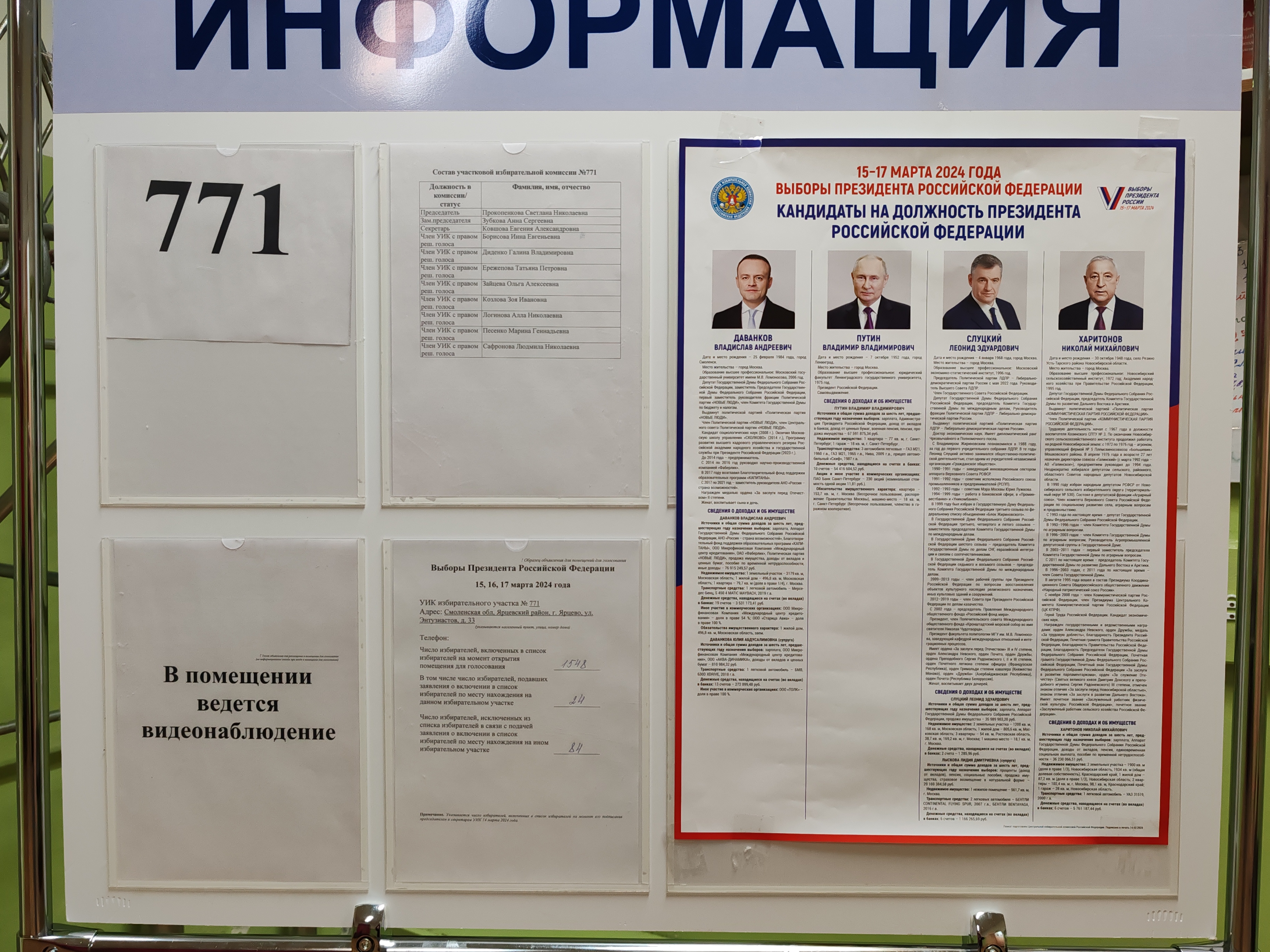 Сообщение наблюдателя — УИК №771, Смоленская область
