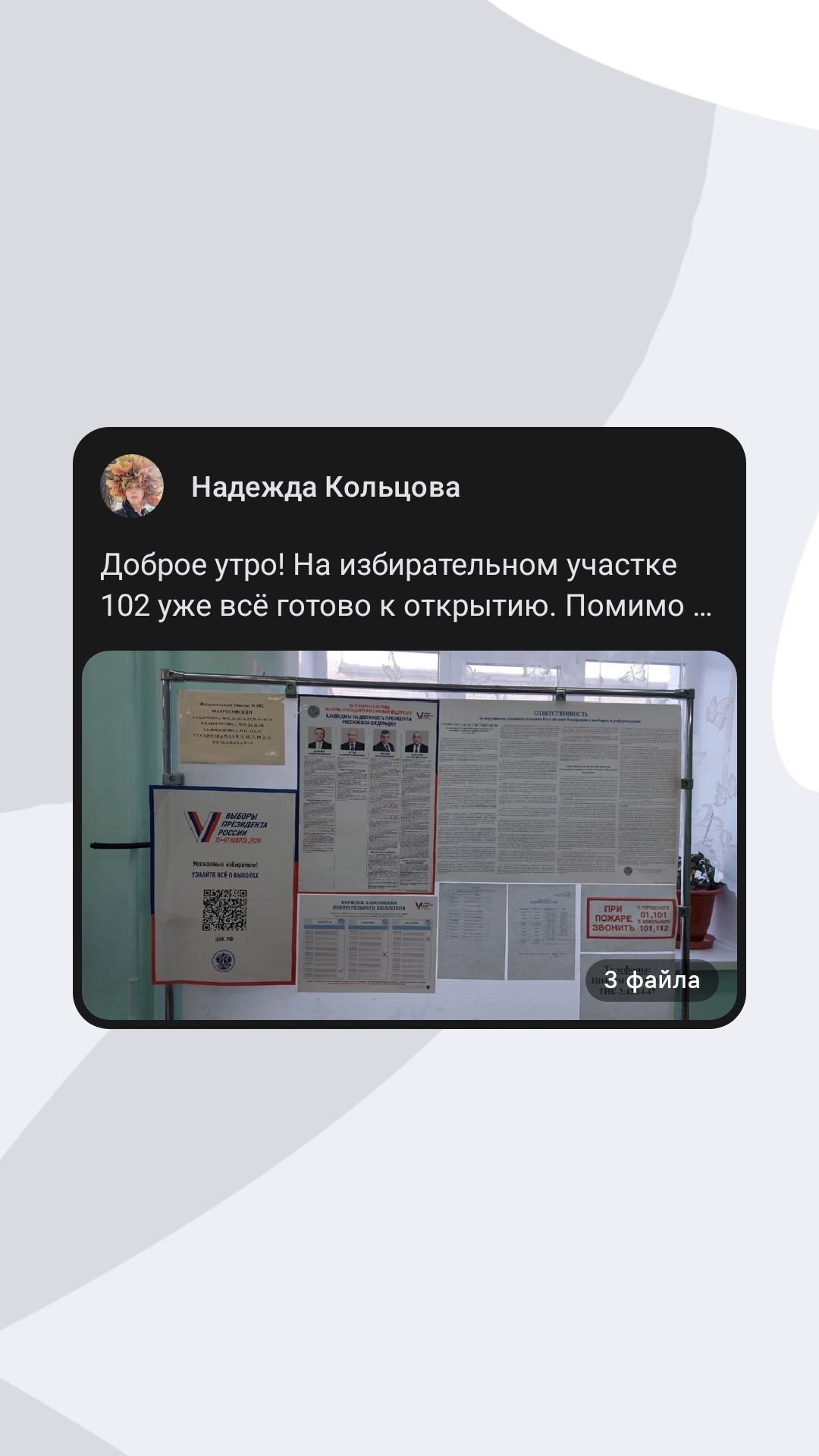 Сообщение наблюдателя — УИК №102, Республика Марий Эл
