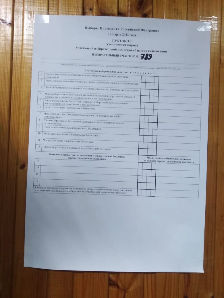 Сообщение наблюдателя — УИК №789, Владимирская область