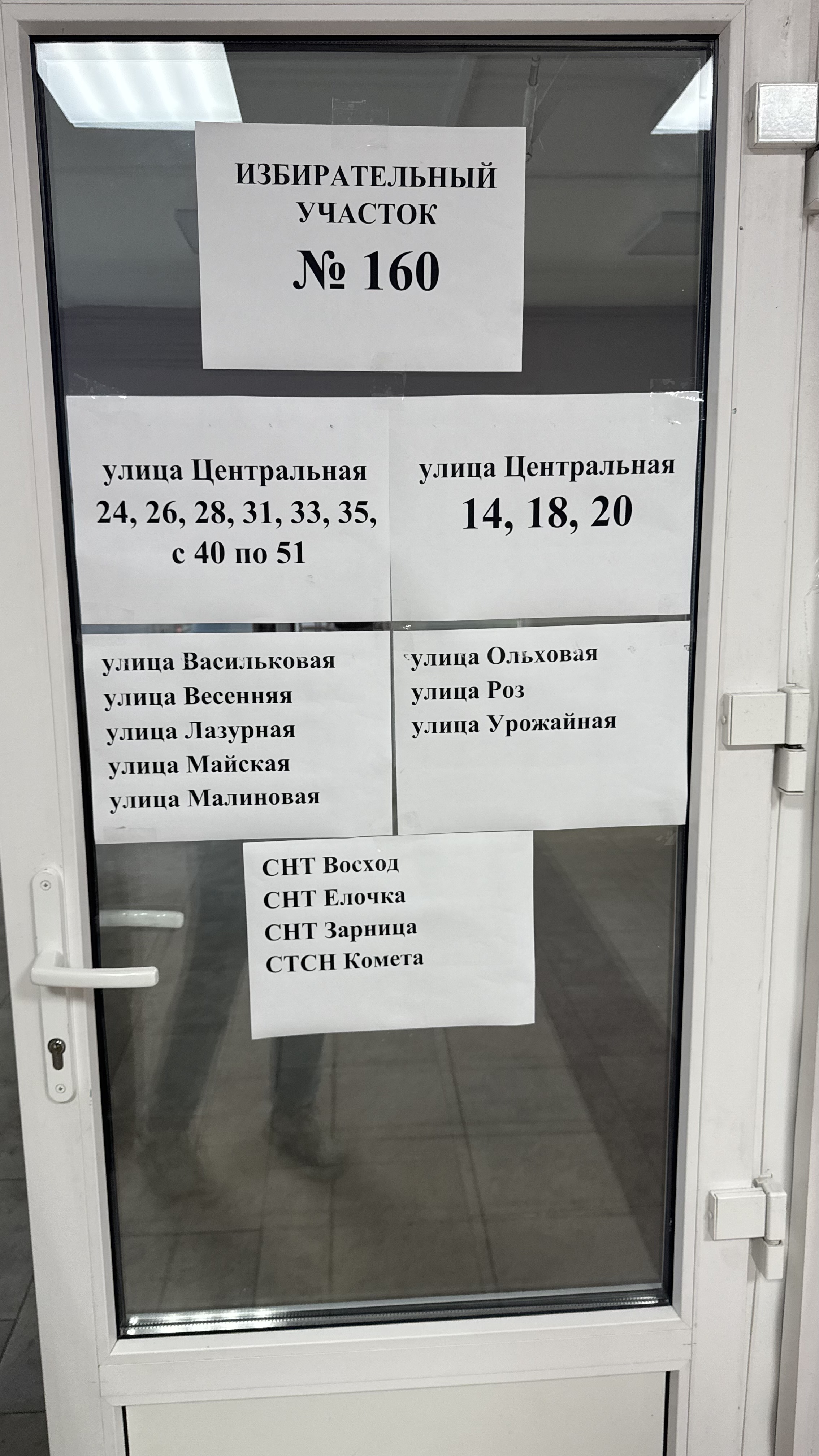 Сообщение — УИК №160, Московская область