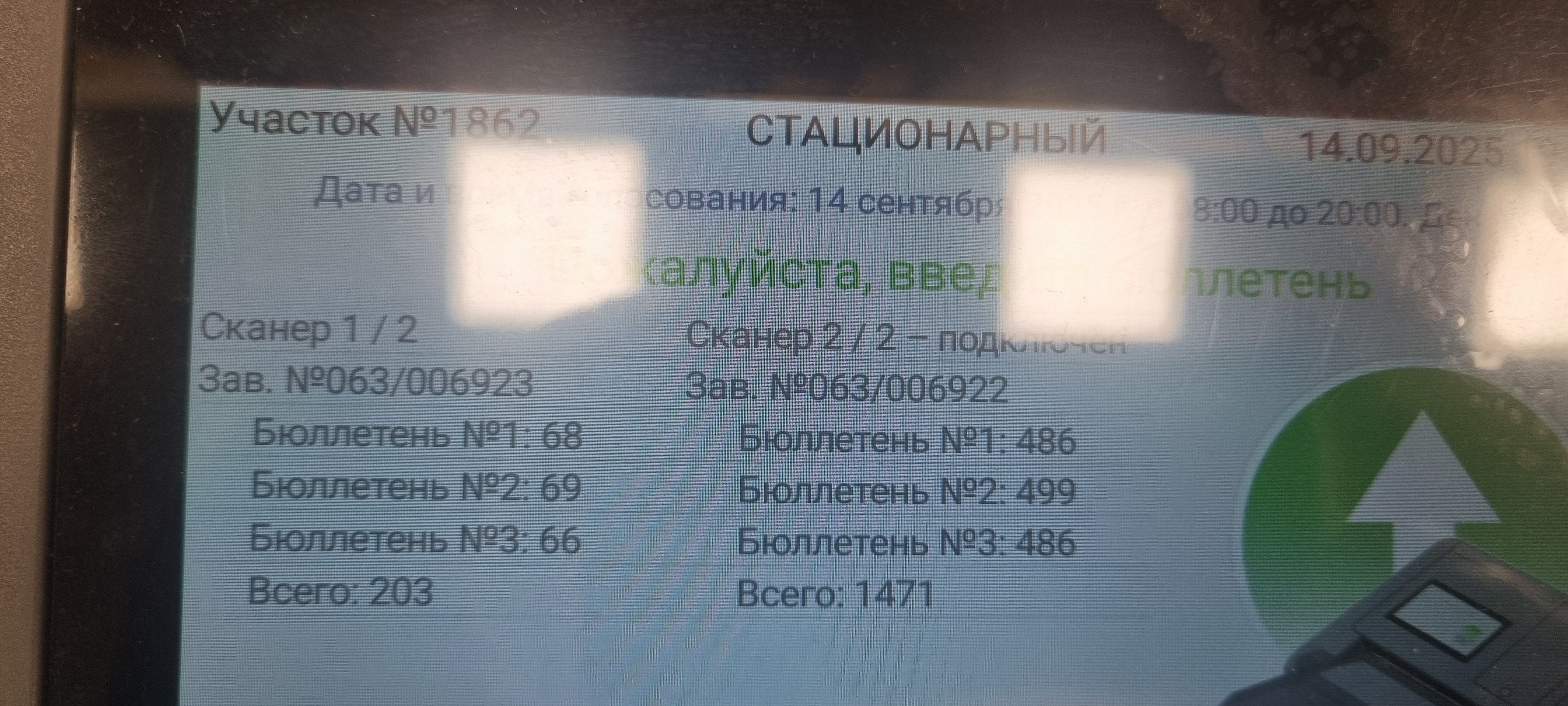 Сообщение наблюдателя — УИК №1862, Новосибирская область