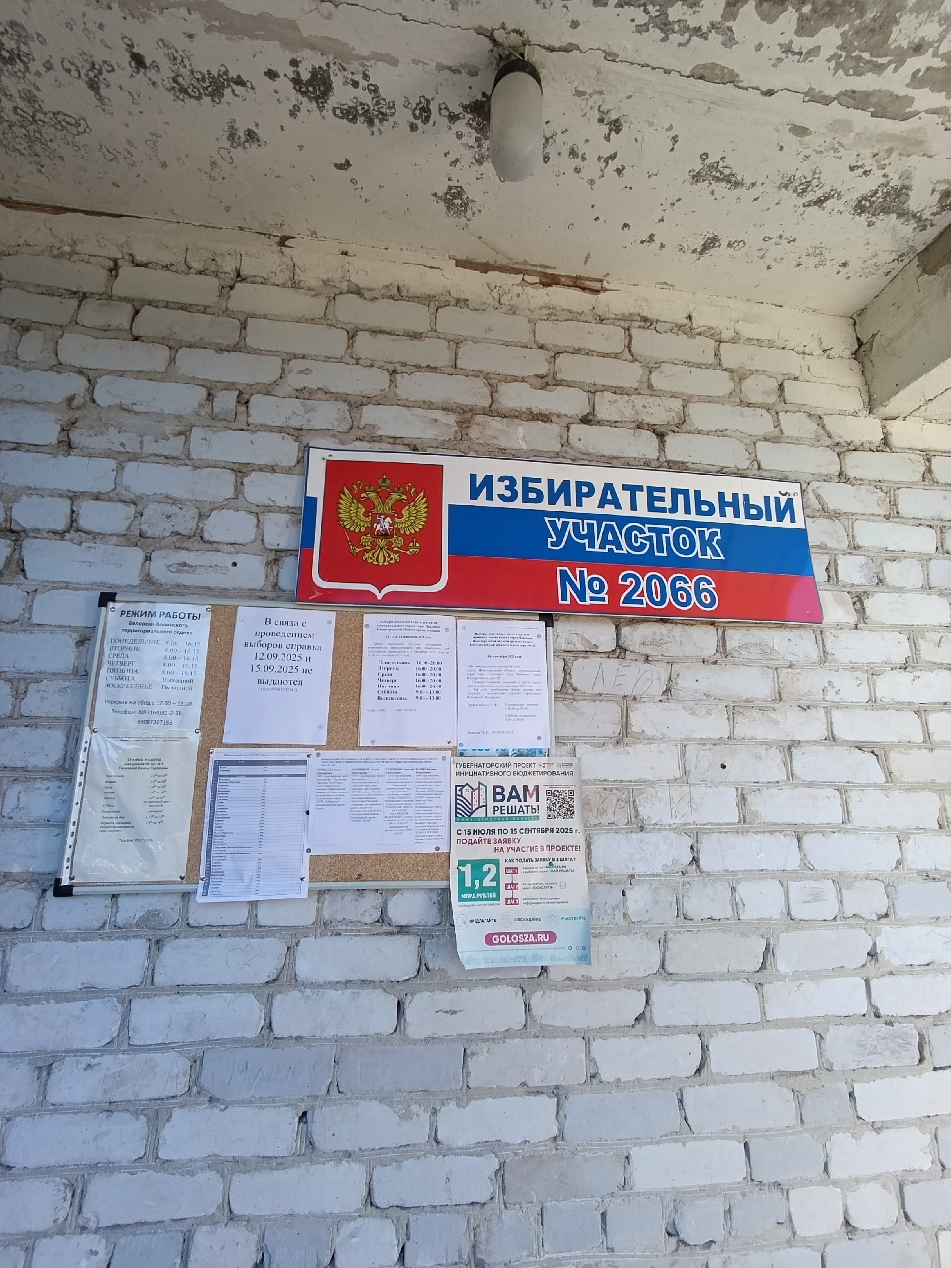 Сообщение наблюдателя — УИК №2066, Нижегородская область