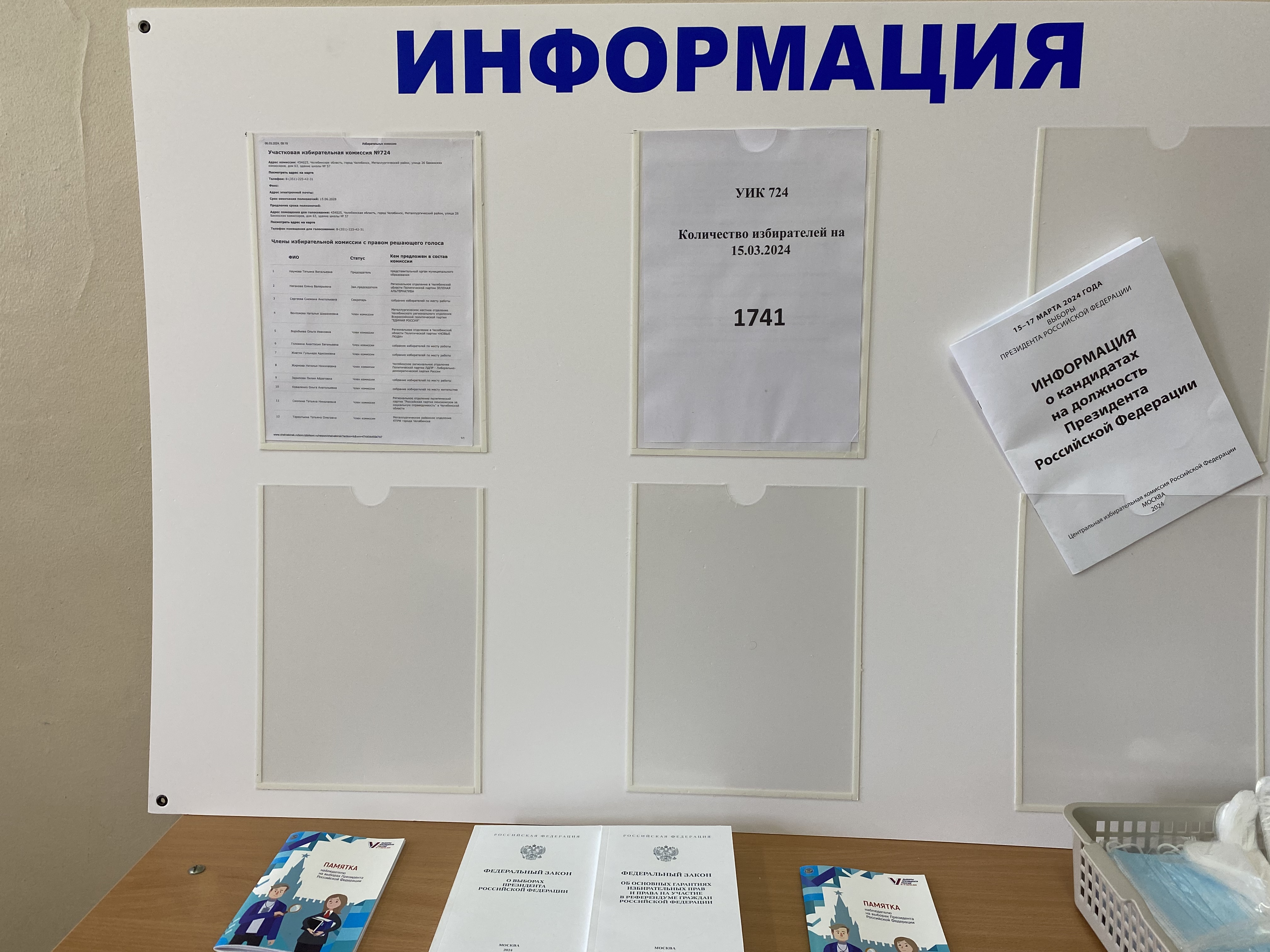 Сообщение наблюдателя — УИК №724, Челябинская область