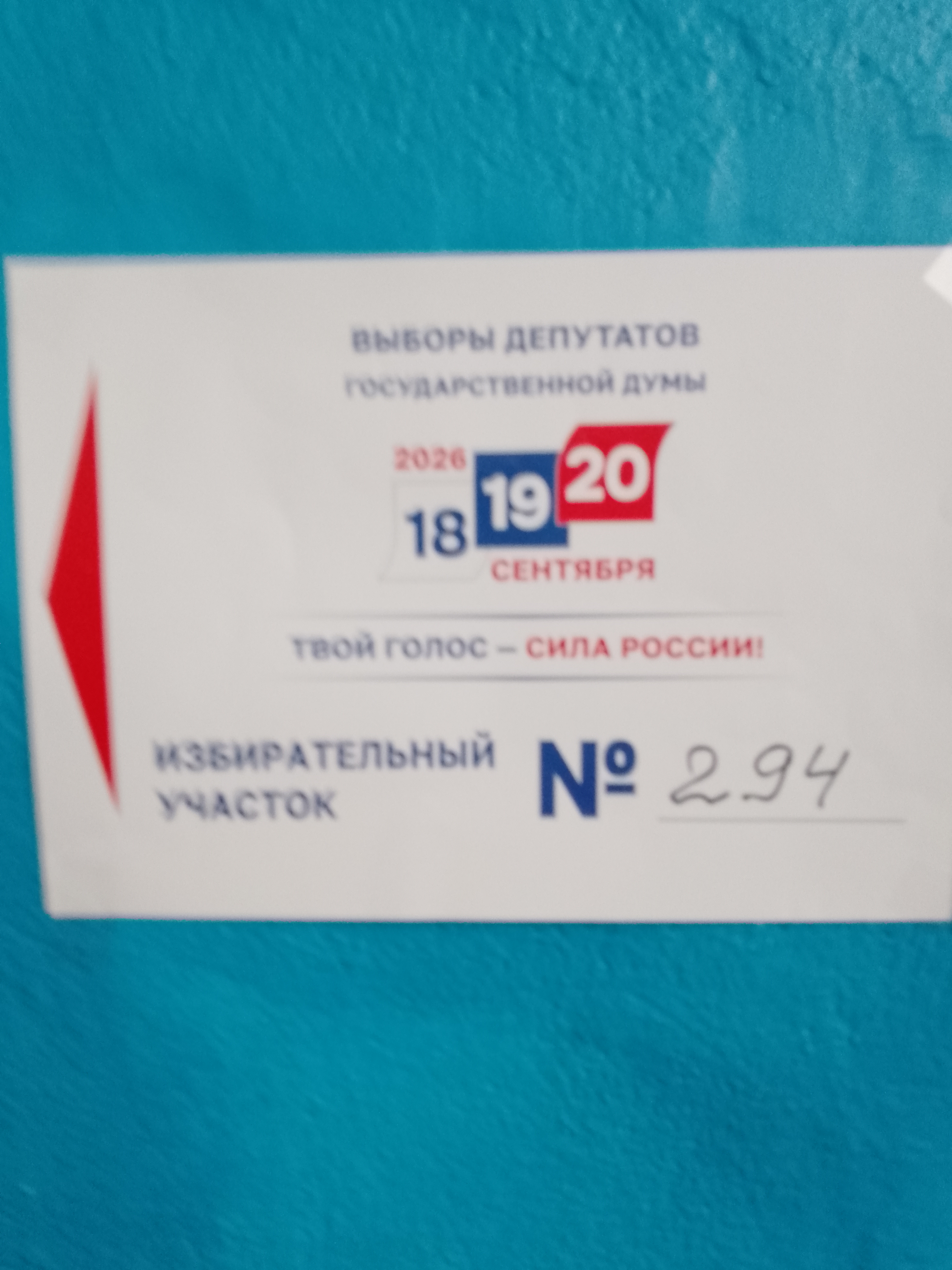 Сообщение — УИК №294, Новосибирская область