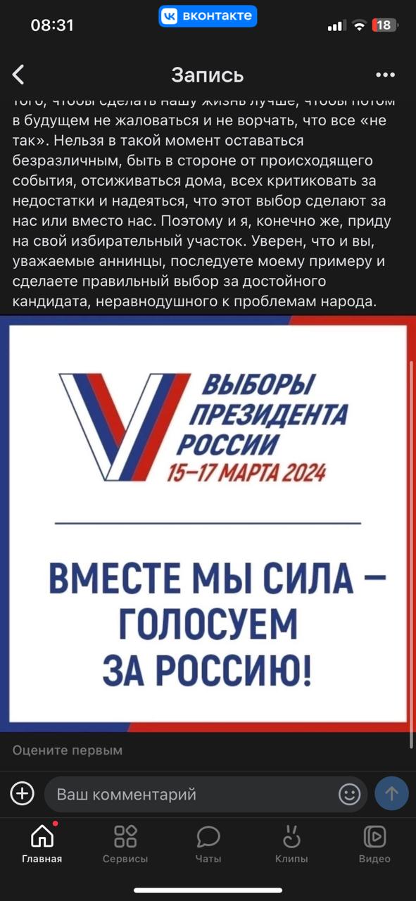 Сообщение наблюдателя — УИК №139, Воронежская область