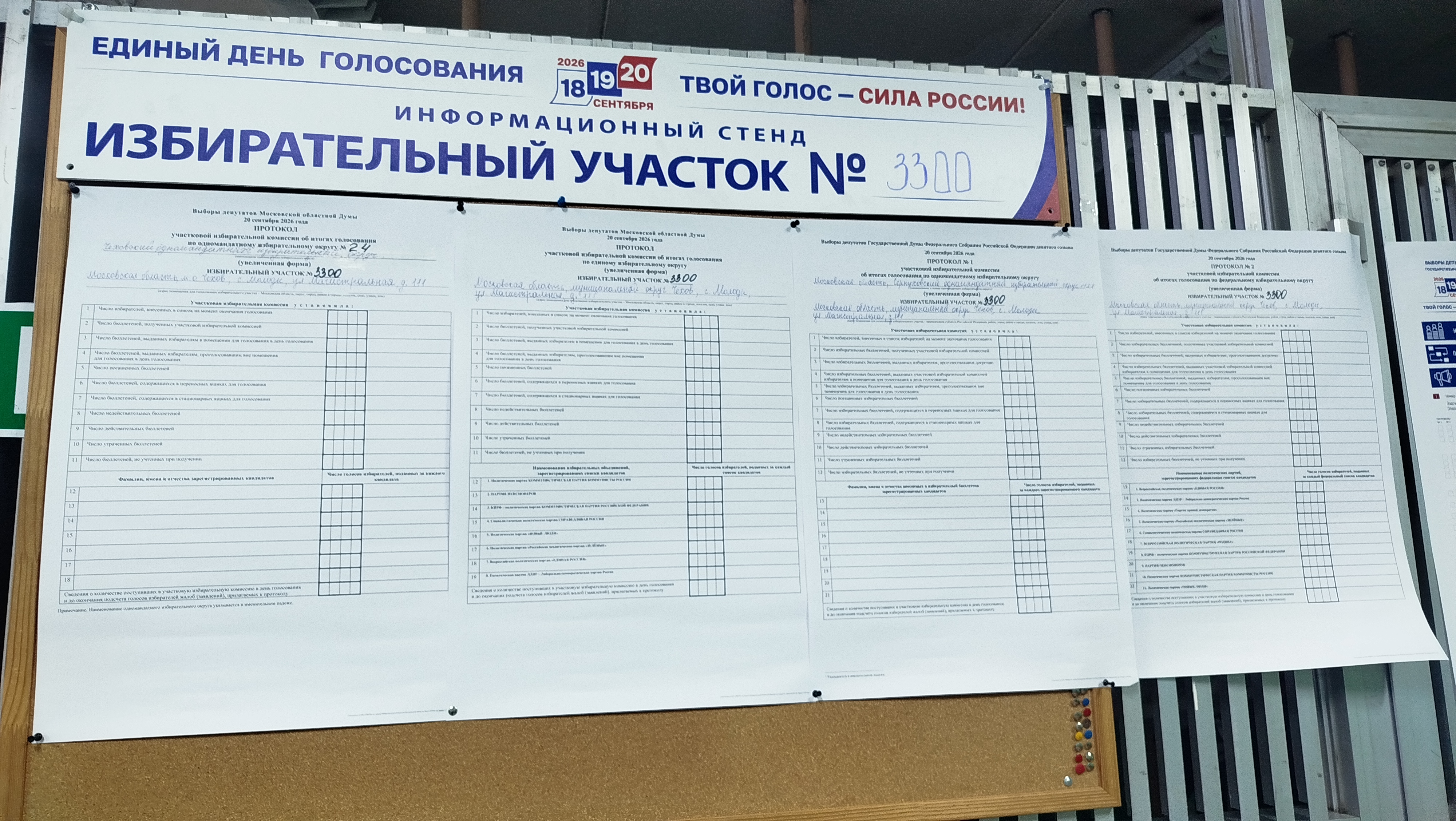 Сообщение — УИК №3300, Московская область