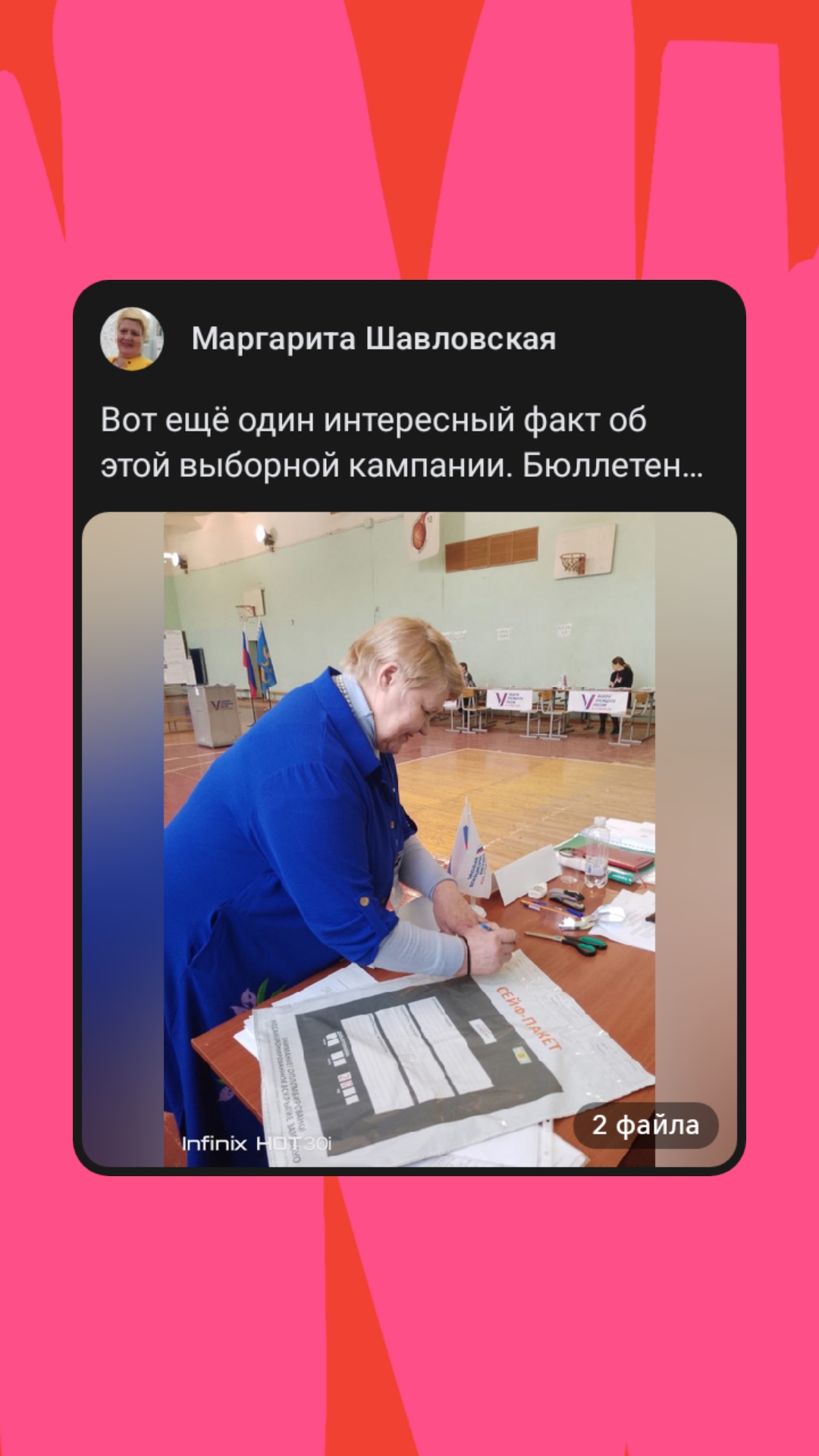 Сообщение наблюдателя — УИК №133, Псковская область
