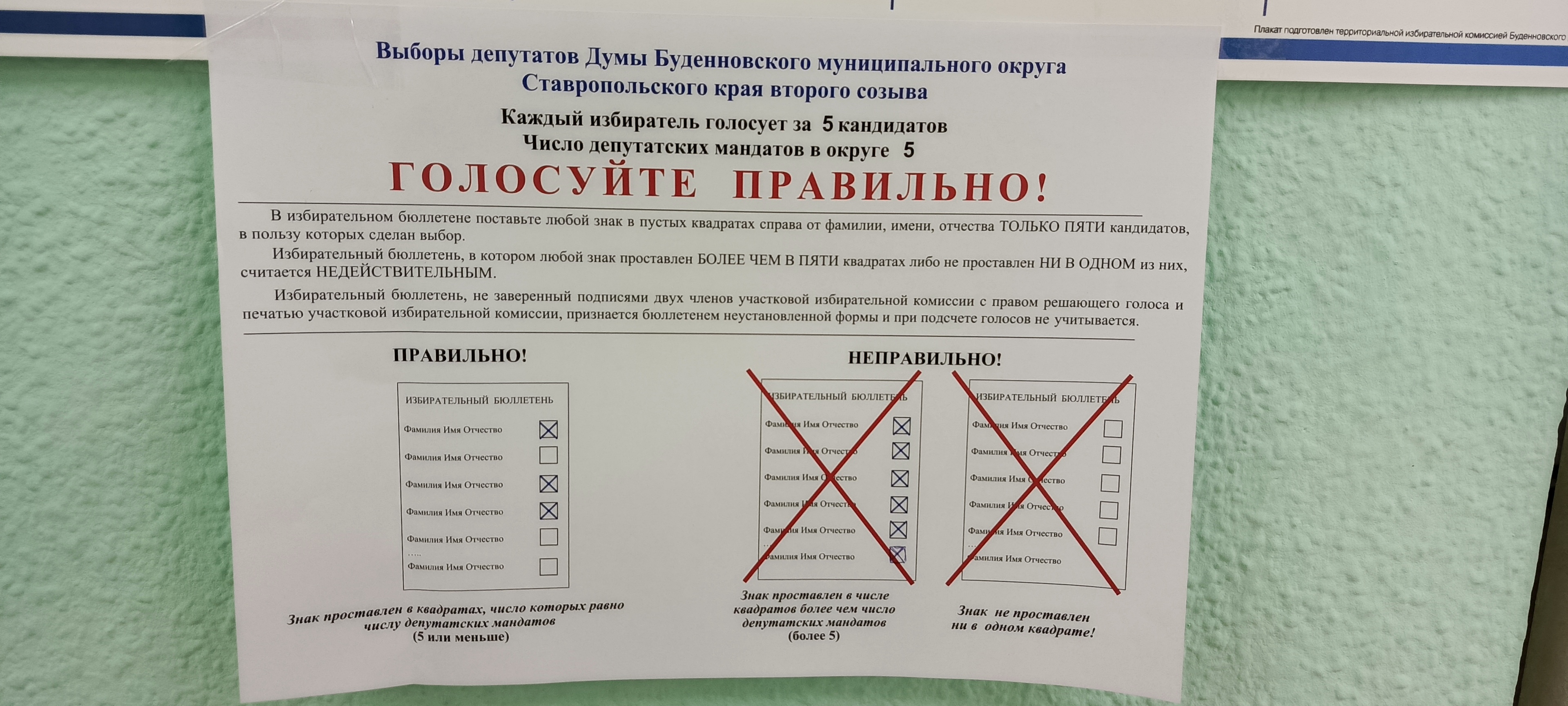 Сообщение наблюдателя — УИК №250, Ставропольский край