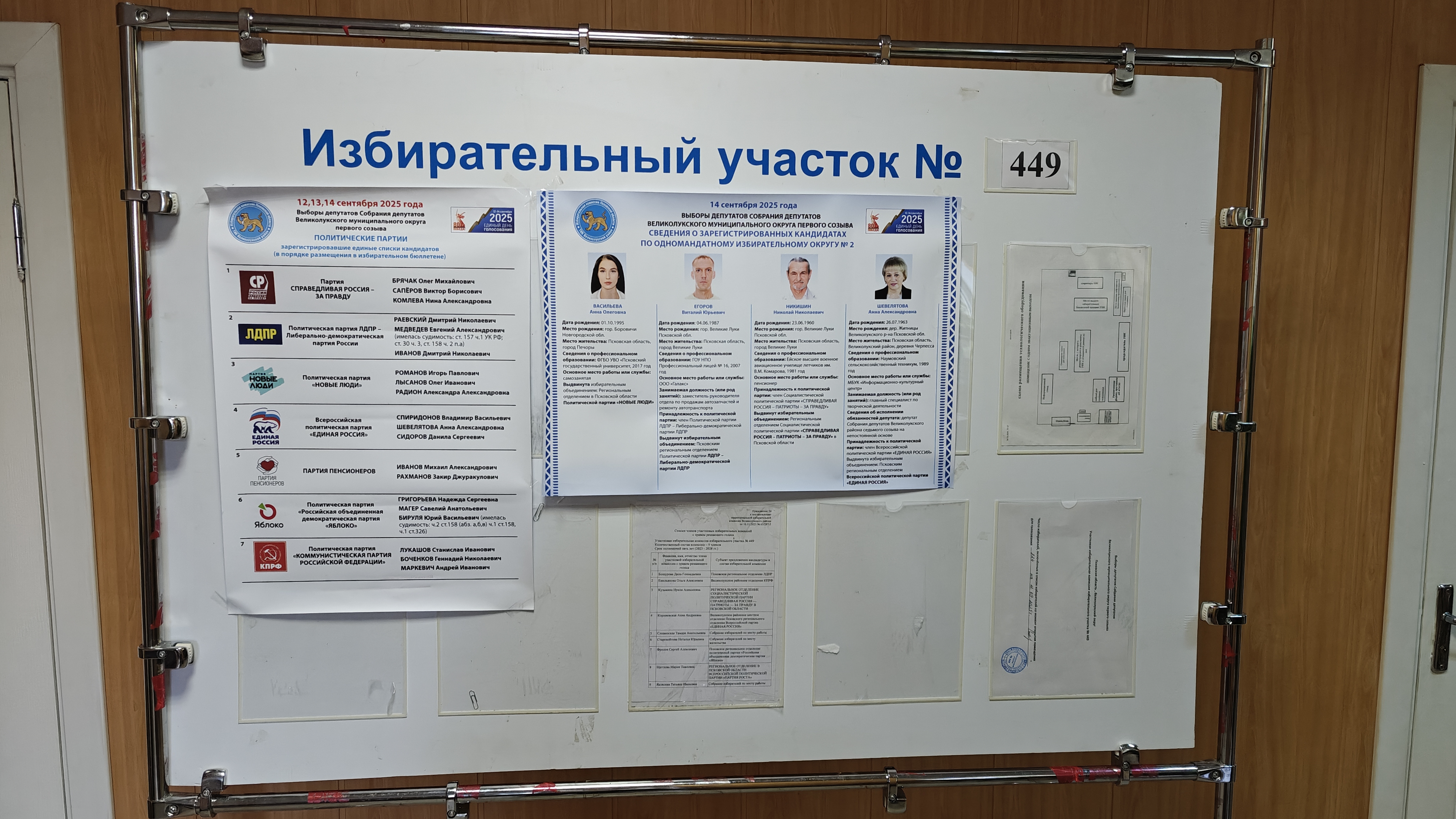 Сообщение наблюдателя — УИК №449, Псковская область