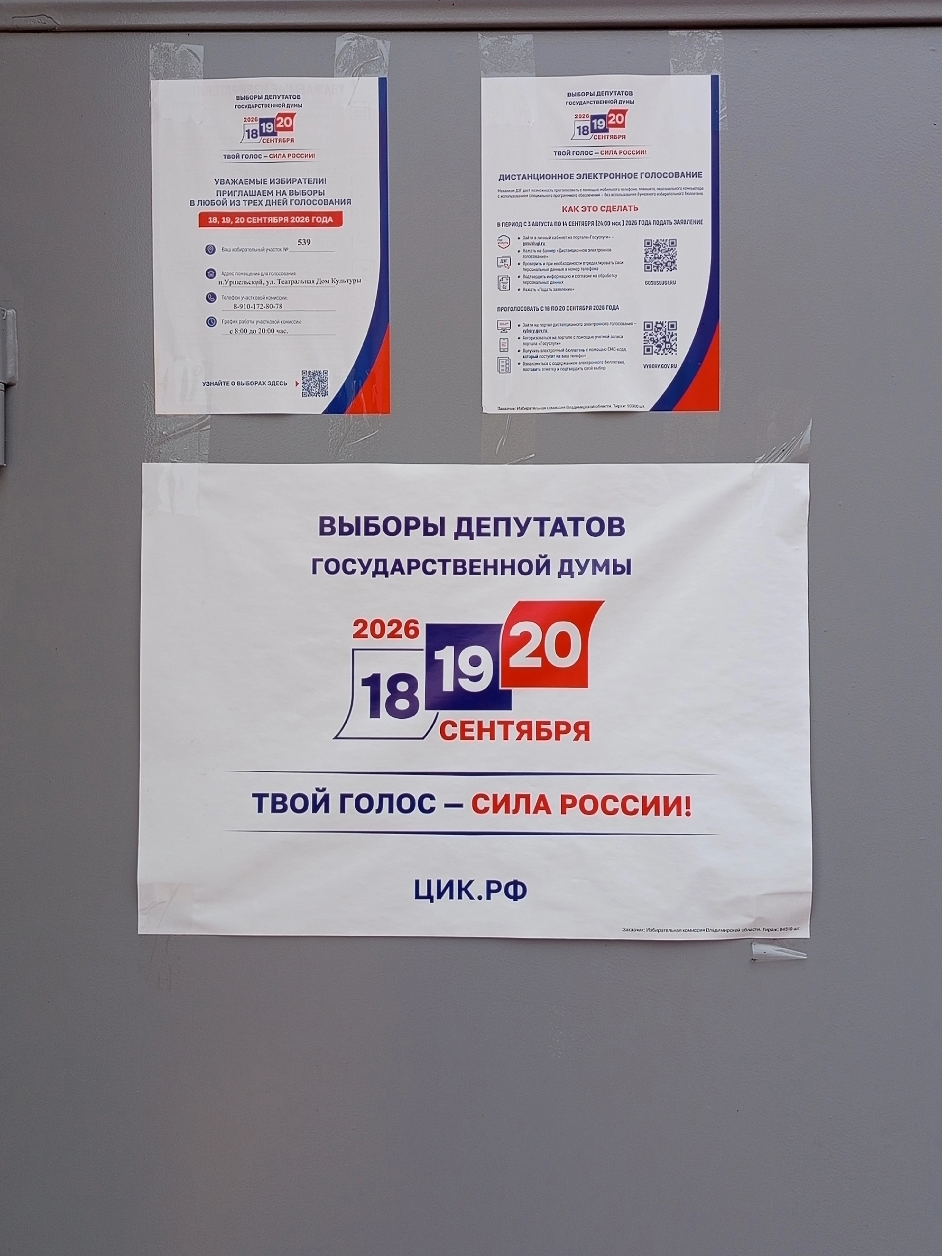 Сообщение — УИК №539, Владимирская область