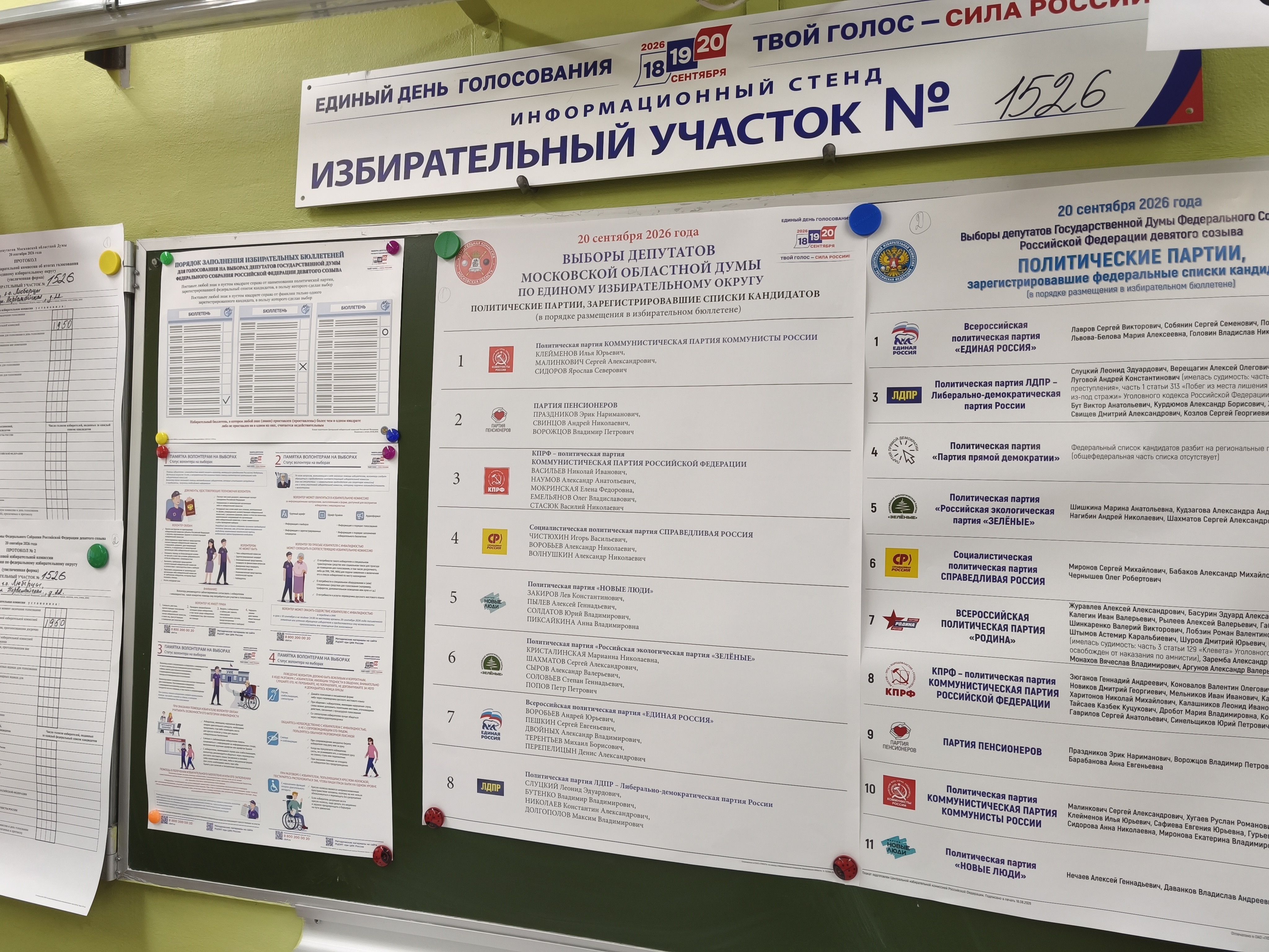 Сообщение — УИК №1526, Московская область