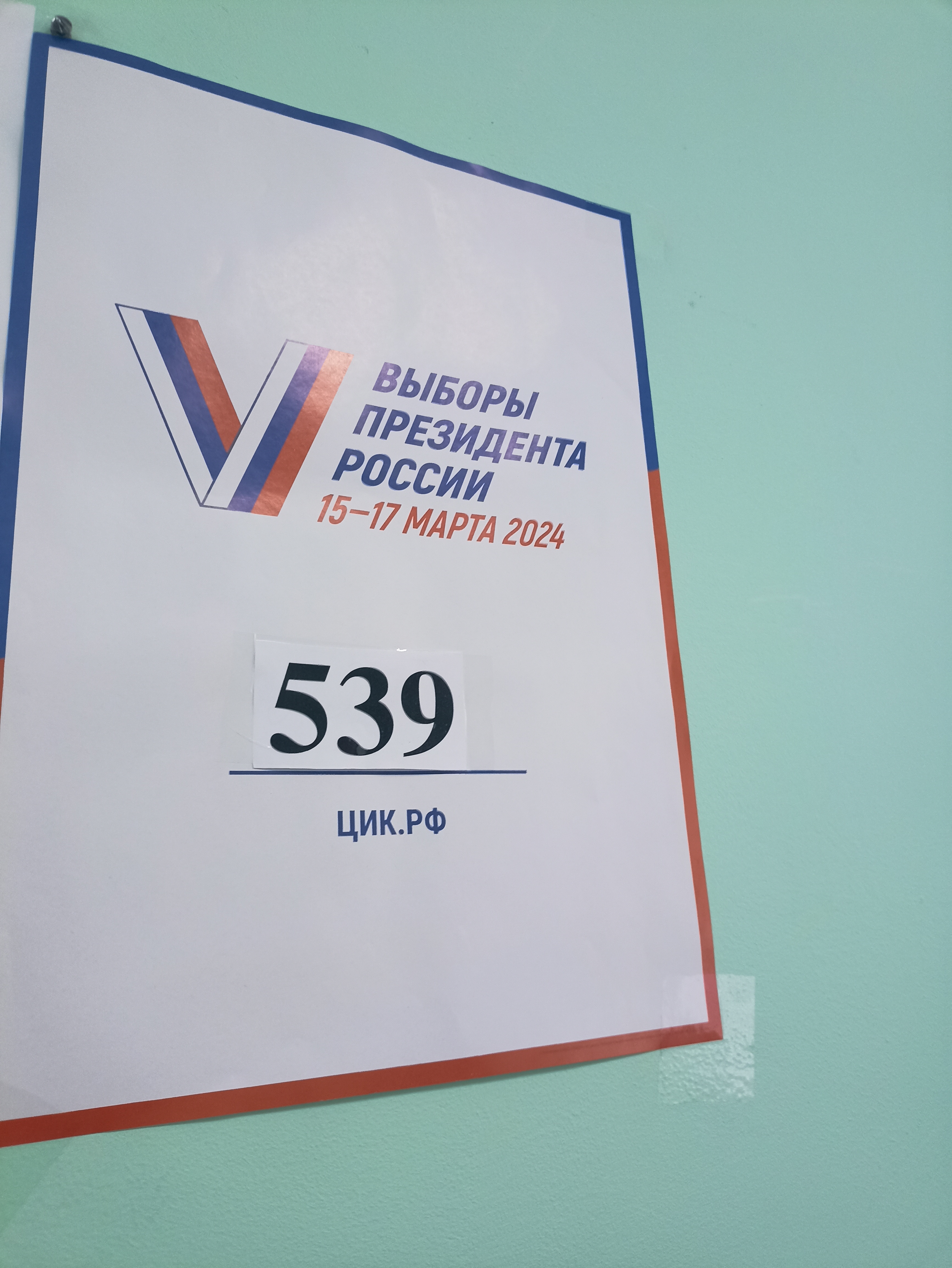 Сообщение наблюдателя — УИК №539, Московская область