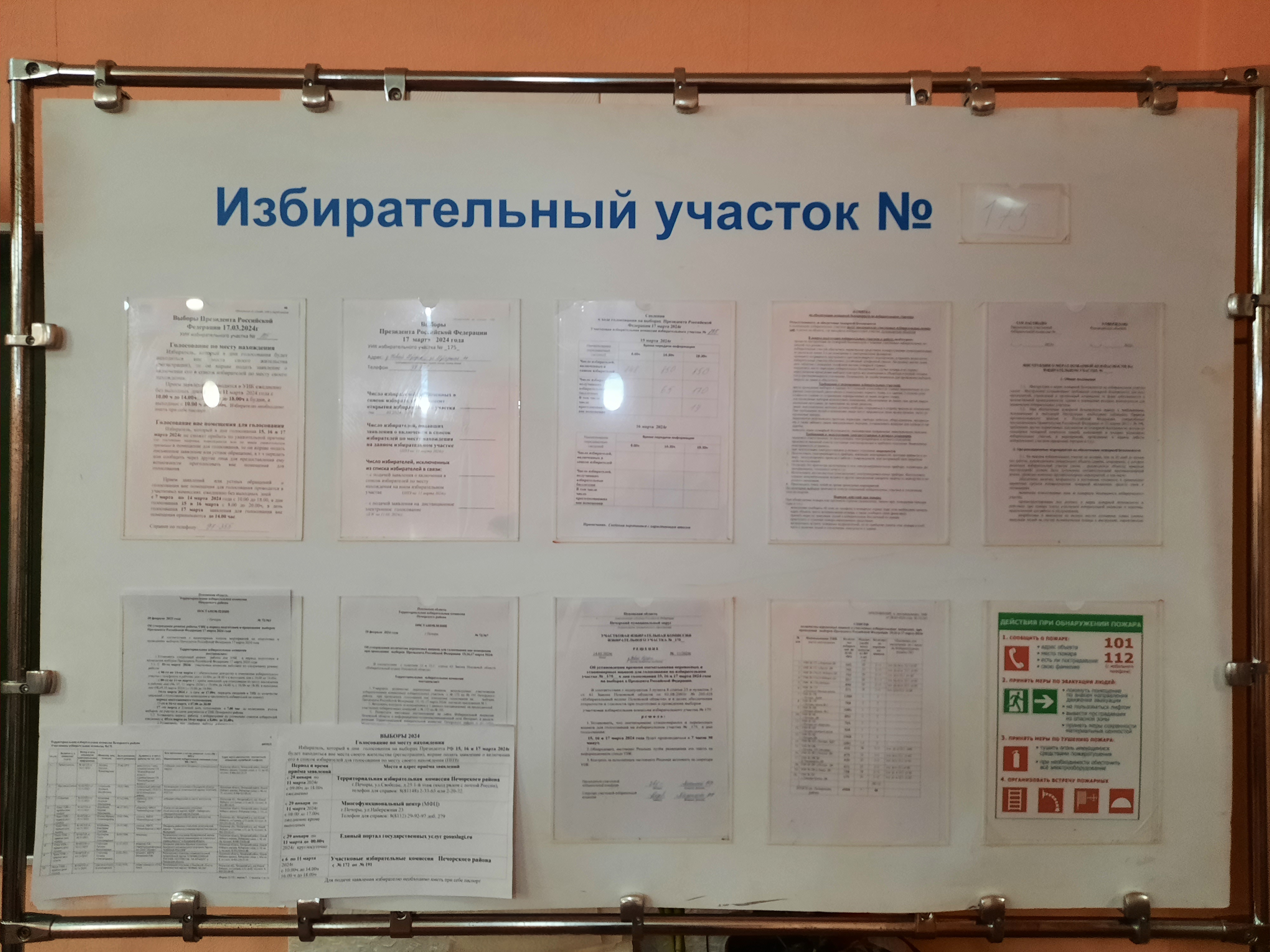 Сообщение наблюдателя — УИК №175, Псковская область