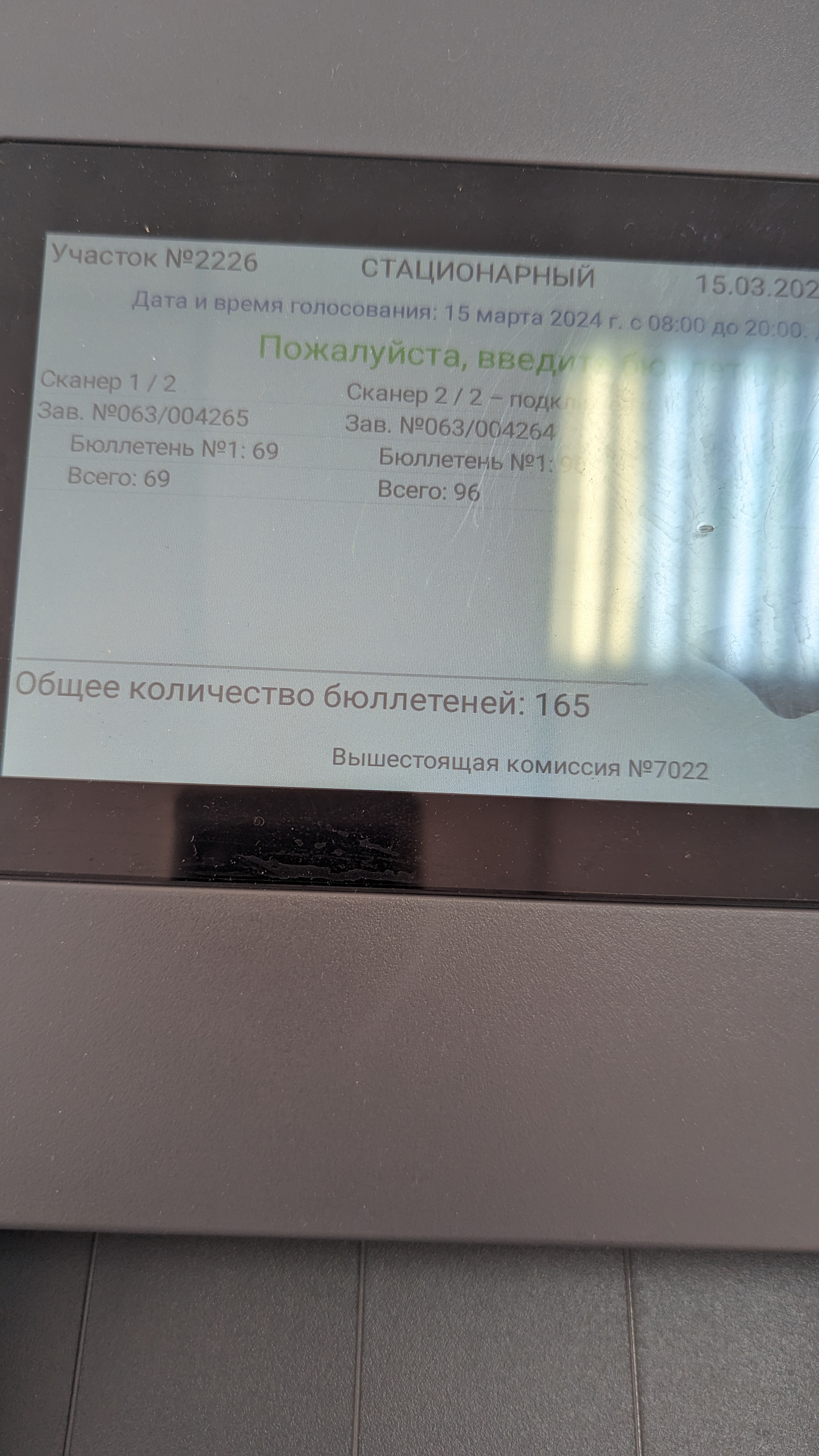 Сообщение наблюдателя — УИК №2226, Липецкая область