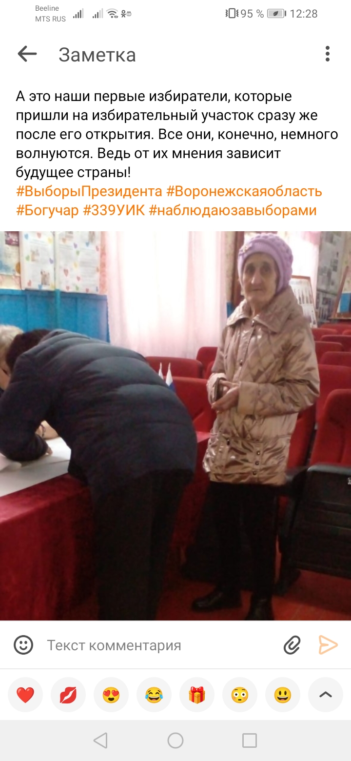 Сообщение наблюдателя — УИК №339, Воронежская область