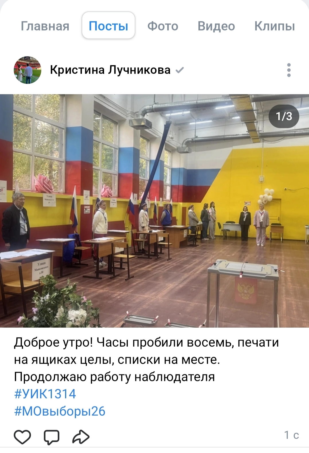 Сообщение — УИК №1314, Московская область