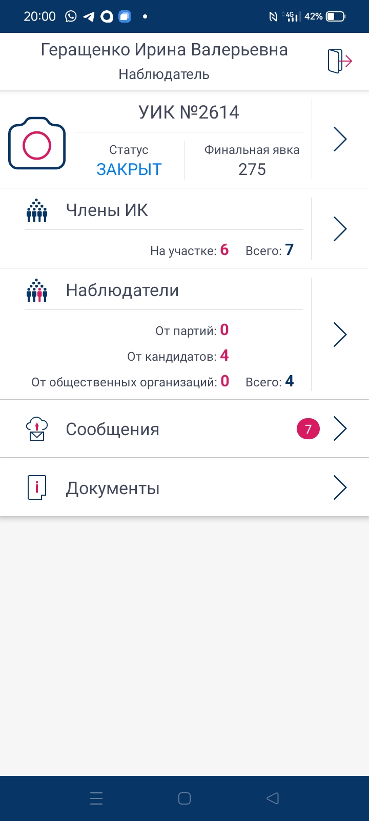 Сообщение наблюдателя — УИК №2623, Приморский край