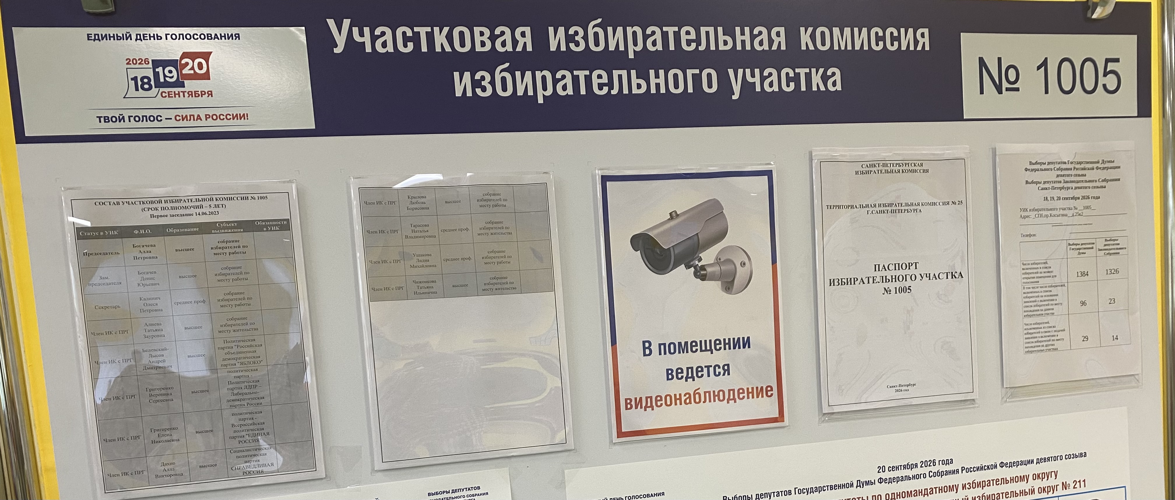 Сообщение — УИК №1005, Санкт-Петербург